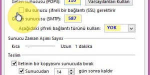 SetPro Mail Server mail.epostaniz.com.tr için Outlook Kurulumu